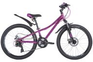 Подростковый велосипед  NOVATRACK 24" KATRINA алюм.рама 12" розовый металлик, 21-скор, TY300/TS38/TZ21, диск.тор.S