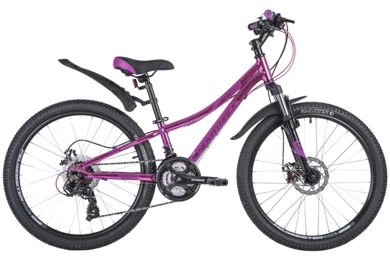 Велосипед NOVATRACK 24" KATRINA алюм.рама 12" розовый металлик, 21-скор, TY300/TS38/TZ21, диск.тор.S