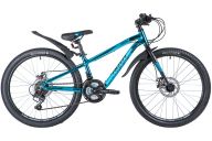 Подростковый велосипед  NOVATRACK 24" PRIME алюм.рама 11", синий металлик, 18-скор, TY21/TS38/SG-6SI, диск.торм.ST