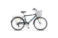 Городской велосипед  Stels Navigator 26" 250 Gent Z010 Серый (с корзиной) (LU089100)