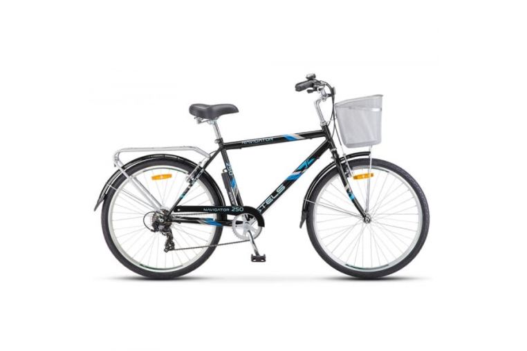 Велосипед Stels Navigator 26" 250 Gent Z010 Серый (с корзиной) (LU089100)