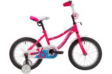 Велосипед NOVATRACK 16" NEPTUNE розовый, тормоз нож, крылья корот, полная защ.цепи