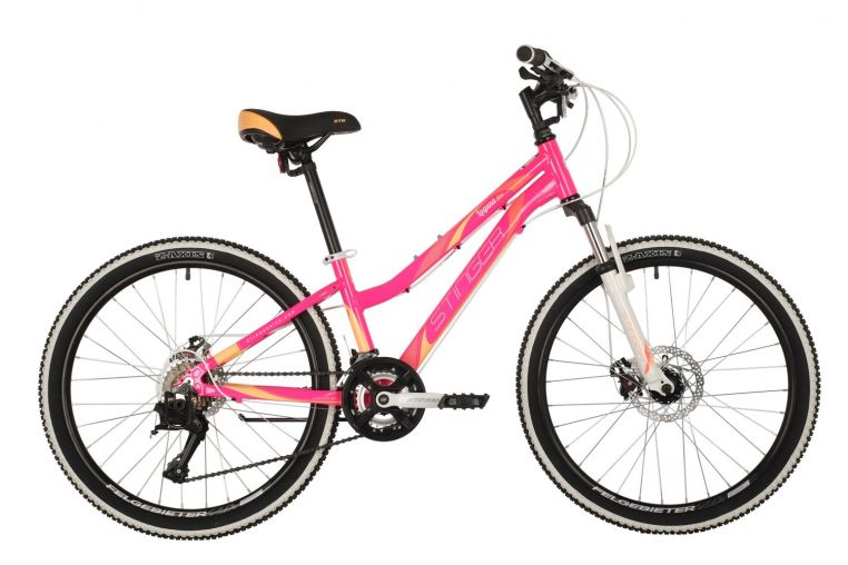 Велосипед STINGER 24" LAGUNA D розовый, алюминий, размер 12", MICROSHIFT