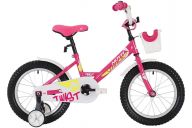 Подростковый велосипед  NOVATRACK 20" TWIST розовый, тормоз нож, крылья корот, корзина, защита А-тип