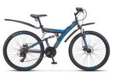 Велосипед Stels Focus 26' MD 21 sp V010 Чёрный/Синий (LU088523)