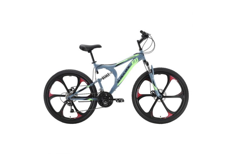 Велосипед Black One Totem FS 26 D FW серый/черный/зеленый 2021-2022