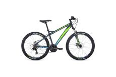 Велосипед 26' Forward Flash 26 2.0 disc Серый матовый/Ярко-зеленый 20-21 г