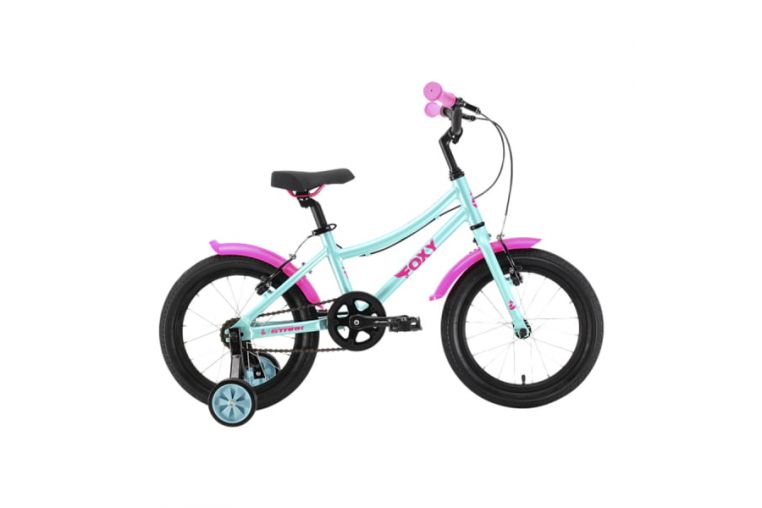 Велосипед Stark'22 Foxy Girl 16 бирюзовый/розовый HQ-0005533