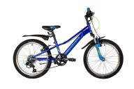 Велосипед  NOVATRACK 20" VALIANT сталь, синий, 6-скор, TY21/TS38/SG-6SI, V-brake, короткие крылья