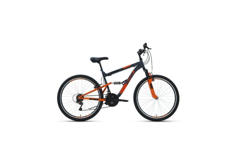 Велосипед 26' Altair MTB FS 26 1.0 18 ск Темно-серый/Оранжевый 2022 г