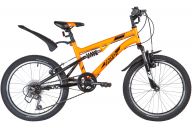 Подростковый велосипед  NOVATRACK 20" TITANIUM, оранжевый, сталь, 6 скор., Power, V-Brake