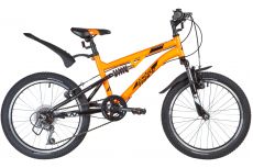 Велосипед NOVATRACK 20" TITANIUM, оранжевый, сталь, 6 скор., Power, V-Brake