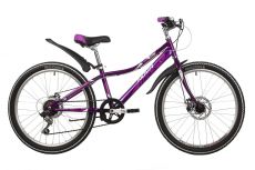 Велосипед NOVATRACK 24" ALICE пурпурный,  стальная рама 12", 6 скор., Shimano TY21/Microshift TS38,