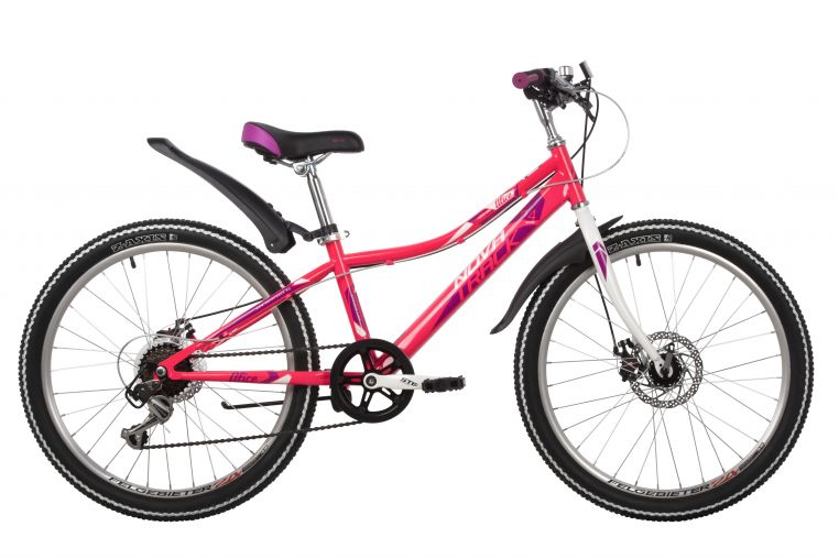 Велосипед NOVATRACK 24" ALICE розовый,  стальная рама 12", 6 скор., Shimano TY21/Microshift TS38, ди
