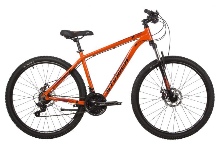 Велосипед STINGER 27.5" ELEMENT STD оранжевый, алюминий, размер 18"