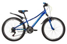 Велосипед NOVATRACK 24" VALIANT сталь.рама 12, синий, 18-скор, TY21/TS38/SG-6SI, V-brake, короткие к