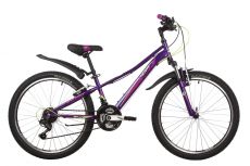 Велосипед NOVATRACK 24" VALIANT сталь.рама 10, фиолетовый, 18-скор, TY21/TS38/SG-6SI, V-brake, корот