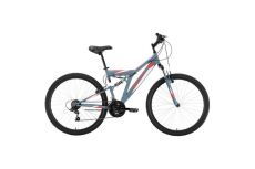 Велосипед Black One Phantom FS 27 серый/красный/серый 2021-2022