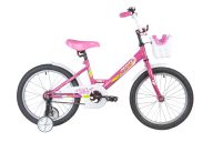 Велосипед  NOVATRACK 18" TWIST розовый, тормоз нож, крылья корот, корзина, защита А-тип