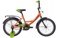 Детский велосипед  NOVATRACK 18", VECTOR, оранжевый, защита А-тип, тормоз нож., крылья и багажник чёрн.