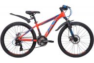 Велосипед  NOVATRACK 24" EXTREME, алюм.рама 13" оранжевый, 21-скор, TY300/TS38/TZ500, диск.торм.STG