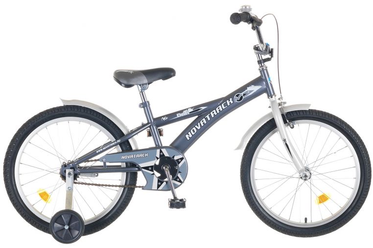 Велосипед NOVATRACK 20", Delfi, серый/серебристый, тормоз нож. и руч., защита А-тип, ко #077373