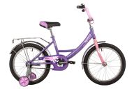 Детский велосипед  NOVATRACK 18" VECTOR фиолетовый, защита А-тип, тормоз нож., крылья и багажник хром.