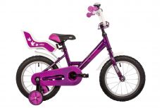 Велосипед NOVATRACK 14" MAPLE пурпурный, полная защита цепи, тормоз нож, сидение для куклы