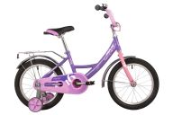 Велосипед  NOVATRACK 16" VECTOR фиолетовый, тормоз нож, крылья и багажник хром., полная защ.цепи