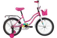 Велосипед  NOVATRACK 18",TETRIS розовый, тормоз нож, крылья цвет, багажник, корзина, защита А-тип