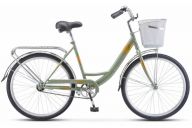 Городской велосипед  Stels Navigator 26' 245 Z010 Оливковый (с корзиной) (LU093460)