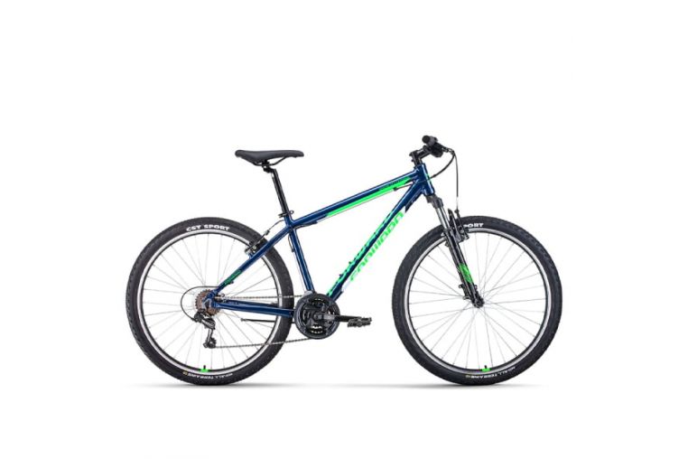 Велосипед 27,5' Forward Apache 1.0 Classic Синий/Ярко-зеленый 2022 г.