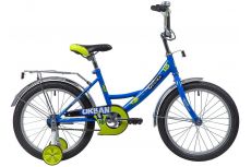 Велосипед NOVATRACK 18" URBAN синий, защита А-тип, тормоз нож., крылья и багажник хром.