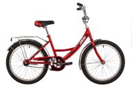 Велосипед  NOVATRACK 20" URBAN красный, защ А-тип, тормоз нож, крылья и багаж хром, без доп колес