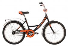 Велосипед NOVATRACK 20" URBAN чёрный, защ А-тип, тормоз нож, крылья и багаж хром, без доп колес
