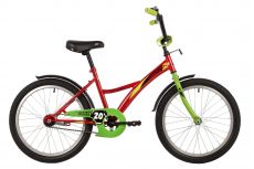 Велосипед NOVATRACK 20" STRIKE красный, тормоз нож, крылья корот, защита А-тип, без доп колес