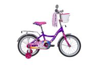Велосипед  16", LITTLE GIRLZZ, фиолетовый, тормоз нож., пер.корзина, зеркало, крылья и багажник