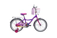 Велосипед  NOVATRACK 20", LITTLE GIRLZZ, фиолетовый, тормоз нож., пер.корзина, зеркало, крылья и бага