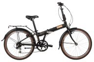 Велосипед  NOVATRACK 24" VORTEX черный, складной алюм. Shimano 6 speed, стальная вилка, вынос, алюм.р