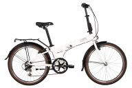 Велосипед  NOVATRACK 24" VORTEX  белый, складной алюм. Shimano 6 speed, стальная вилка, вынос, алюм.р