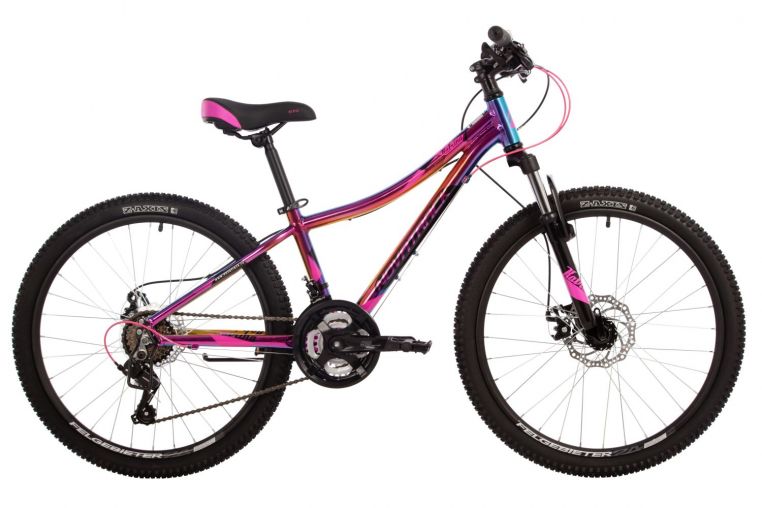 Велосипед NOVATRACK 24" KATRINA, алюм.рама 12" фиолетовый металлик, 21-скор, TY200/EF41/TZ21, диск.т