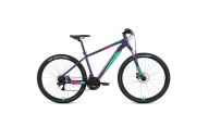 Велосипед  27,5' Forward Apache 27,5 3.2 HD AL Фиолетовый/Зеленый 2022 г.