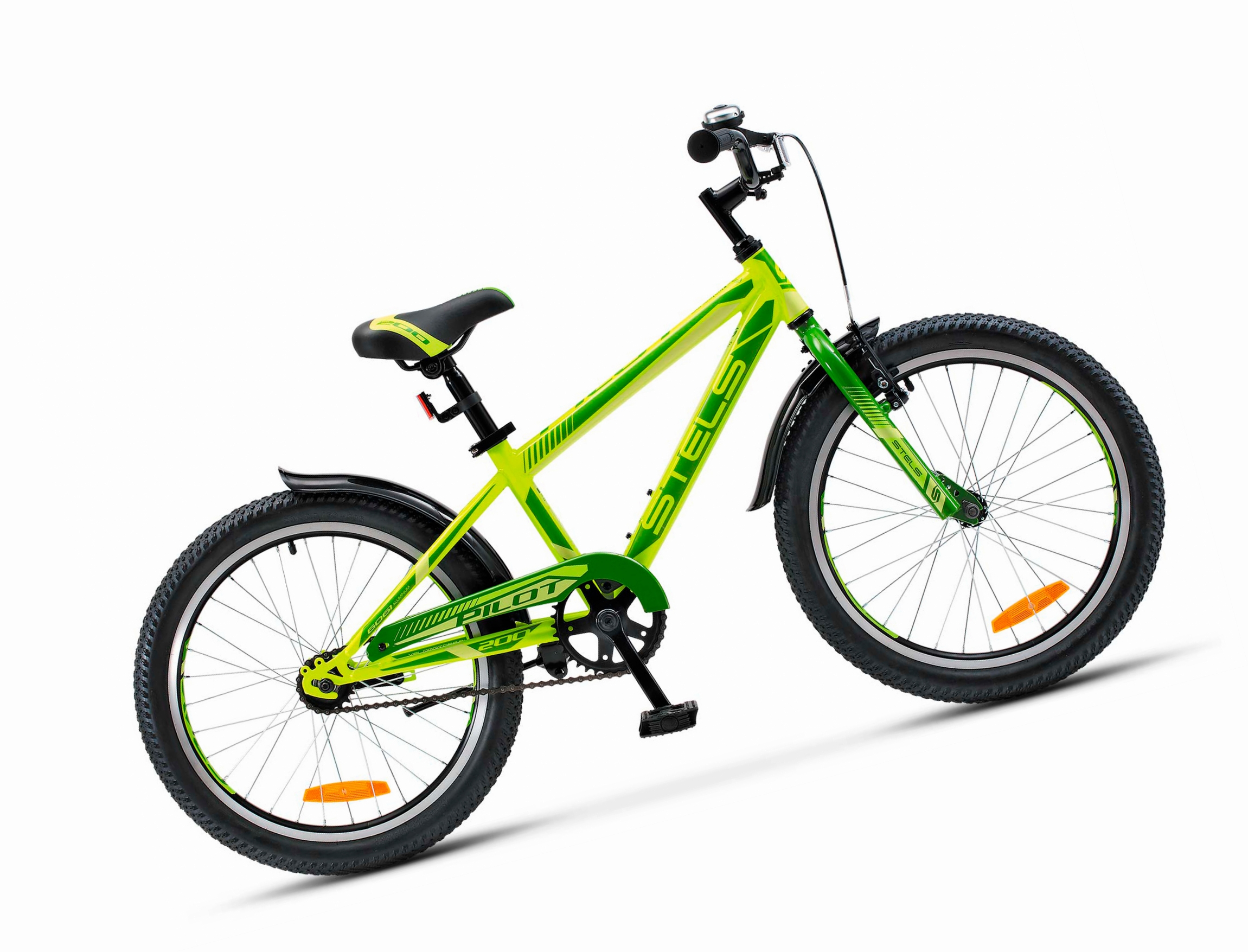 Велосипед 20 горный STELS Pilot 200 Gent (2018) количество скоростей 1 рама сталь 11 неоновый/зеленый